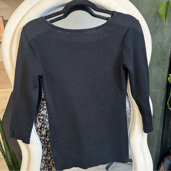 Peruvian Connection black Pima cotton 3/4 Sleeve Top - Picture 5 of 8